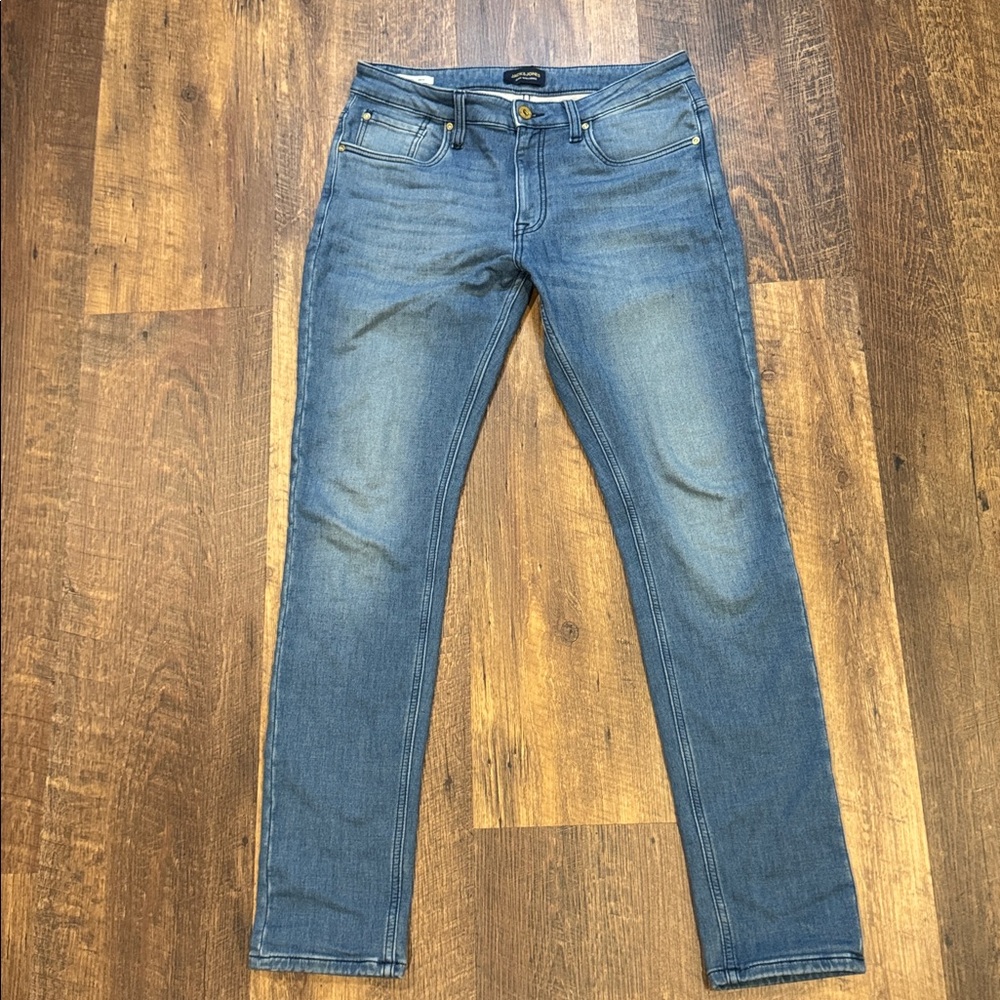 Jack Jones Skinny Ben Jeans Blue‎ Wash Denim Men's 32x32 Streetwear Modern Style
